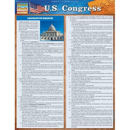 Barcharts BarCharts 9781423219644 U.S. Congress Quickstudy Easel 9781423219644